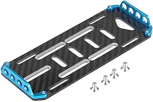 Dilwe RC-Batteriehalterung, Kohlefaser-Batterieplatte für Axial SCX10 CC01 D90 1/10 RC-Car-Zubehör(Blau)