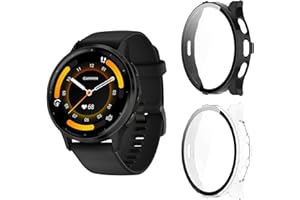 Aerku Hard Case with Screen Protector Compatible with Garmin Venu 3, [Pack of 2] Full Protection Scratch-Resistant PC Protective Case, Black and Transparent