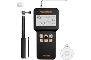AQUAHORTI AH-UVCBA Light Meter,Test The UV Index of UVB | UVC,Irradiance Intensity of UVC and UVA.Record The w/m² Distribution of UVC and UVA.
