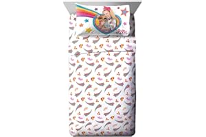 Jay Franco Nickelodeon JoJo Siwa Rainbow Sparkle 4 Piece Full Sheet Set, Multicolor