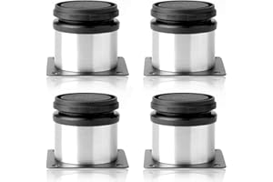 BUJINGYUN Silber-Schwarze, runde, verstellbare Edelstahl-Füße Küchenmöbel, 50 x 50 mm