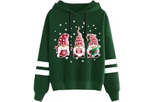 Sunnyuk Maglia Lunga Donna Felpe Invernale Natalizia Sweatshirt Girocollo Elegante Maglione di Natale con Cappuccio Maglia Cotone Comode Felpa Taglie Forti Leggera