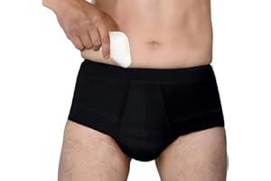 BODYPERFECT Slip Elastico per Ernia Inguinale Supporto con 2 cuscinetti di compressione Post Operatorio XL Nero