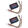 Shockley LED Voltmeter Ammeter, Red and Blue Digital Multimeter Display Voltage Current Tester,DC 0-100V 10A Detector Voltage Current Meter Panel Amp Volt Gauge (Pack of 2)