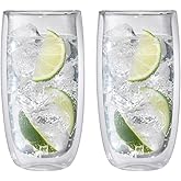 Zwilling Sorrento Double Glazed 2-Piece Cold Beverage Cup Set, 474ml, Glass, Clear Glass