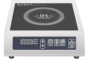 HarBin-Star - Plaque de cuisson à induction 1 plaque, plaque à induction de 3500 W, 10 niveaux de température, minuterie 24 h, commande tactile, charge maximale : 75 kg