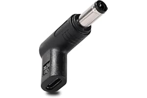 KUOQIY USB C do DC 19.5V Adapter, USB 3.1 Typu C USB-C Żeński do DC 5.5x2.1 mm Męski Adapter PD Emulator Trigger 90 Stopni Kątowy, do Laptopów