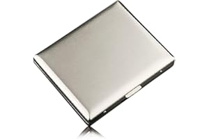 CaLeQi High-Grade Edelstahl Zigarettenetui, Nickel Überzug Wire Drawing, hält 20 Zigaretten. (Mit Marken-Geschenk-Box)
