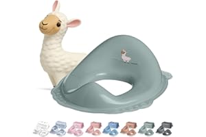 DOCARI Toilettensitz Kinder Klositz Aufsatz rutschsicher & ergonomisch Lama grün - Toilettenaufsatz Kinder WC Sitz für komfortables sicheres Toilettentraining - Kindertoilettensitzaufsatz ab 2 Jahre
