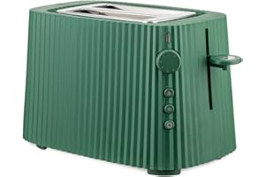 Alessi Plissé MDL08 GR - designerski toster, sześć stopni pozłacania, z żywicy termoplastycznej, wtyczka europejska 850 W, zielony