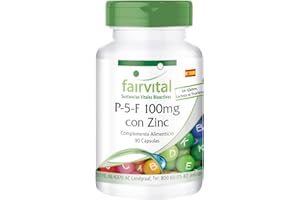 Fairvital | P-5-P 100mg + Zinc - Vitamina B6 Piridoxina en su forma activa - Piridoxal-5-Fosfato - VEGANO - 90 Cápsulas - Calidad Alemana
