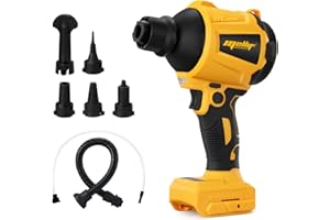 WITLIGHT Mellif Cordelss Air Blower Compatible with Dewalt 18v Battery, Brushless Duster Blower, Handheld Air pump with 3 Speeds, 50000RPM, LED Light, 7 Multi-Use Accessories, Ideal for Pool Toy (NOT Battery)