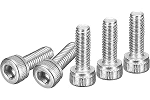 DTGN M3x8mm Socket Head Cap Screws Bolts, 50Pcs 304 Stainless Steel 18-8, Metric Machine Hex Socket Screw, Hex Drive, Bright Finish, UNC Coarse Thread Fully Threaded