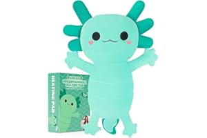 AUSPICIOUS BEGINNING Microwave Heating Pads for Cramps & Period Pain Relief, 15.7" Cuddle Cute Axolotl Heating Pad for Menstruation, Back Pain, Neck Shoulder, Stress Relief Moist Heat Pad Gifts for Women & Girls (Green)