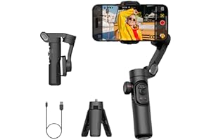 AOCHUAN Gimbal Stabilizer für Smartphone, iPhone Gimbal mit Fokusrad Gesichts-/Objektverfolgung für iPhone 16 15 Pro Max/Android Faltbarer 3-Achsen-Handheld-Stabilisator für Videoaufnahmen -Smart XE