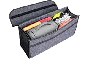 EZRANOVA Organiseur de coffre de voiture - Sac de rangement pliable - En feutre de laine antidérapant durable - 50 x 24 x 15 cm