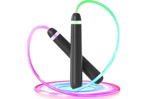 ACHDOFITS LED Light Up Skipping Rope for Kids, Adjustable Glow in the Dark Jump Rope for Children Girls Boys 5-12 Years, Fun Outdoor Sports Toys Gift