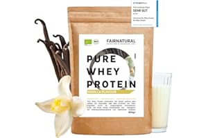 ‎FAIRPROTEIN BIO WHEY Protein-Pulver Vanille ohne Chemie [Regional aus Deutschland] - Hochwertige Bio Eiweiß-Shakes » 100% NATÜRLICH « 600g Bio Eiweiß-Pulver aus Premium Molkenprotein-Pulver ohne Soja