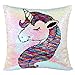 Produktbild Beinou Einhorn Meerjungfrau Kissen mit Einsatz, Zauber Reversibel Pailletten Kissen Einhorn Kissen Meerjungfrau Pailletten Kissen Dekorative Pailletten Kissen (Regenbogen Einhorn, 40x40cm)