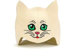 Natural Textile Sauna Hat 'Sauna Grön Kitten' White - 100% ekologisk ull filthattar för Russian Banya - Skydda huvudet från H