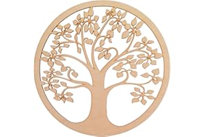 VEJO Decoración Pared/Cuadro Árbol de la Vida/Cuadro Tallado Madera Decorativo Madera Regalos