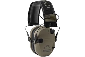 Walker's Razor Slim - Protezione acustica elettronica pieghevole con suono attivato 23 dB riduzione del rumore e amplificazione del suono, Tan Patriot