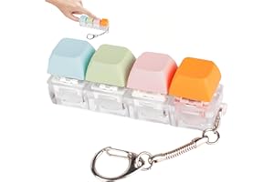 AXERHK Keyboard Fidget Toy,Fidget Keyring,4 Colors Fidget Toys Adults mini Fidget Toys,Fidget Keychain for to Relief Stress Pass the Time Decompression Gift for Boys Girls Students Teens for 14+ Years Old
