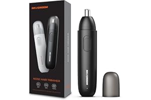 MAXGROOM Cortapelos Nariz,Cortapelos Nariz y Oreja Profesional Indoloro per Hombre y Mujeres, Recortador Pelos Nariz Vello Facial Recargable por Tipo-C, Ligero Resistente al Agua (Negro)