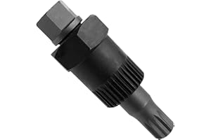 Alkan Douille M10 extra courte (multi-dents, pour profil XZN) avec insert adaptateur avec écrou à 33 dents, outil de montage, embout de démontage pour poulie de courroie à roue libre d'alternateur