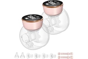 MOMAINI Wearable Breast Pump, Hands-Free Ultra Quiet Electric Breast Pump with 3 Modes & 9 Suction Levels, Leak-Proof Design, 19/21/24MM Flanges, Portable for Nursing Moms (2 Sets)