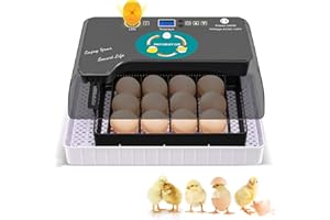 SSZYACE Inkubator 12 Eier Inkubator Hühner Vollautomatisch Automatischer digitaler Brutkasten Inkubator Hühner mit LED Beleuchtung Temperaturregelung Auto-Flip, für Hühner Enten Gänse Taube