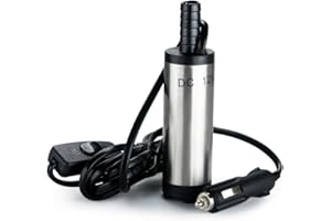 flintronic Pompa paliwa 12 V, pompa spustowa wody (olej, olej napędowy lub tankowanie) do samochodów kempingowych, przyczep kempingowych, dużych silników i zastosowań morskich i łodzi motorowych