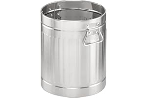 mDesign Bidone spazzatura rotondo – Pattumiera in metallo resistente alla ruggine – Perfetto come contenitore raccolta differenziata per il bagno, la cucina o l'ufficio – argento