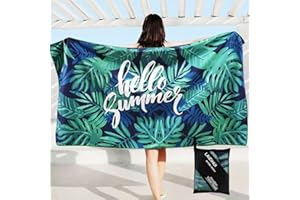 LAIZIHUI Microfaser Handtücher, sandfreie, schnell trocknende und leichte Stranddecke.Perfekt für den Strand，Badetuch groß, R