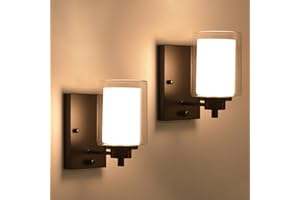 AOLALA Dimmable Industrial Bedside Wall Lights Set of 2, Vintage Wall Lamp Fitting Fixture with Dimmer Switch, Retro Wall Lighting, Modern Rustic Wall Sconce for Living Room Bedroom Bathroom Bedside