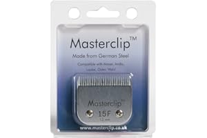 Masterclip Cuchilla de corte para perros A5, cuchillas de corte 50F, 40F, 30F, 15F, 10F, 9F, 7F, 7, 5F, 5#, 4F, 4# 3F, 3# 2F, 2# 5/8N, compatible con hoja de dedo del pie, Oster y Andis (15F)