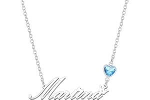 Kraven Collane Donna con Nome Daino Pietra di Nascita Blu Ciondolo con Nome Iniziale Personalizzate inciso su Misura Regali di Natale per Donne Ragazze Adolescenti Figlia