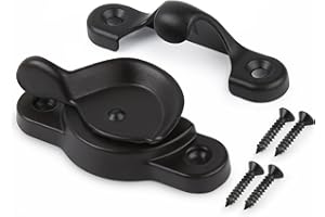 HASWARE Serratura di telaio finestra in metallo – Progettata per essere impermeabile e resistente alla ruggine, ideale per cottage, appartamenti e case in affitto (1 Pack - Nero)