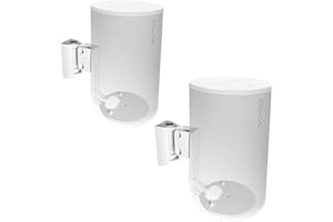 EMAQUIN Lot de 2 supports muraux pour haut-parleur Sonos Era 100 (comprend 2 pièces, pivotants et inclinables, métal robuste, finition peinture durable, facile à installer, compatible avec Sonos Era