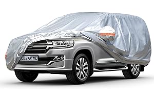 kayme Bâche Voiture Étanche Respirante Compatible avec Toyota Land Cruiser (2007-2023), 6 Couches Housse de Protection Voiture Extérieur, Contre Pluie Soleil Poussière avec Zip et Doublure en Coton.