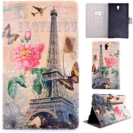 Galaxy Tab S 8.4 Case, Galaxy Tab S 8.4 Cover, Kio Colorful Painting PU Leather Wallet Cover and [Credit Card Holder Slots] Ultra thin Stand Set Flip Case Cover for Samsung Galaxy Tab S 8.4 Inch SM-T700 (Eiffel Tower)