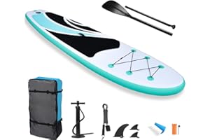 TaoQfunny paddle board, 320 cm Stand Up Paddle Board, Paddleboard set,Surfboard Accessories, Repair Tools, Storage Backpack, Adjustable Paddleboard, 158 kg Load Capacity (Green)