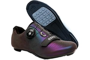 Hixingo Chaussures de Cyclisme pour Hommes, Femmes, Chaussures D'équitation sur Route et Montagne, Crampons Respirantes Semelle Dure Chaussures de Vélo sans Verrouillage
