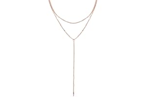 Happiness Boutique Femmes Collier Multi Rangs en Couleur Or Rose | Collier Délicat Y Bijoux Acier Inoxydable