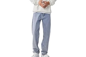 BIBOKAOKE Jeans Herren Einfarbig Loose Jeanshosen Casual Breite Hosen Mode Stretchdenim Hose Herrenjeans Lässige Denimhosen Sporthose Jeanshose Stretch-Denim Männer Jeans-Hose Denim Pants