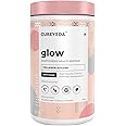 Cureveda Collagen Builder Glow Powder for Brighter & Youthful Skin, Plant-Based Supplement with Rose Water, Veg Beauty Protein, Evening Primrose 100IU, No Added Sugar, 300gm