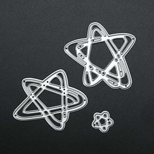 Amazingdeal365 3PCS Sterne Metall Form Stanzschablonen Schablonen Schneiden DIY Dekor Sammelalbum Karten Buchzeichen Lesezeichen als Geschenk für Freunde Geburtstag Kinder,Kindergarten Hobby Schule Handarbeit Unterricht usw. Ein tolles Geschenk! - 5