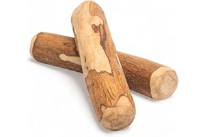 Dilecti Masticables de Madera de Olivo para Perros - Densos y Duros, naturalmente Ricos en antioxidantes, enriquecidos con Aceite de Oliva Natural - L (220-450g), Paquete de 2
