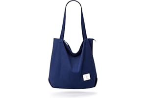 KALIDI Bolsa de pana gruesa de gran capacidad, bolsas de hombro con cordón de cremallera, bolsa de mano para mujeres, señoras y niñas, bolsa de compras casual para el trabajo, la escuela, la
