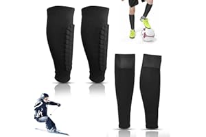 AOOTUERL Lot de 2 paires de protège-tibias de football, chaussettes de football, manchons de compression en nid d'abeille pour enfants et adultes, pour jeux de ballon, débutants, course à pied, cyclisme